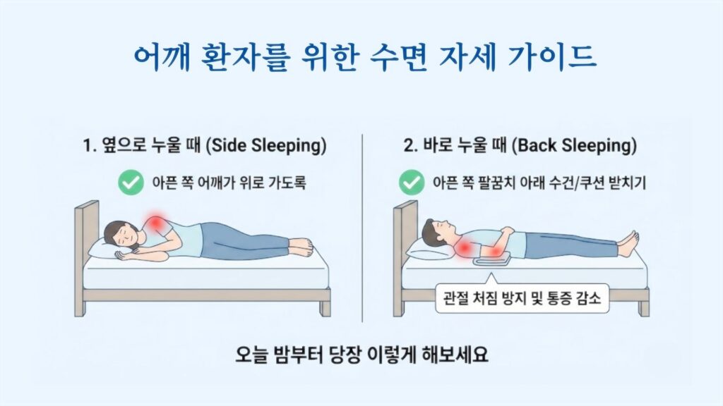 어깨 아플 때 수면 자세