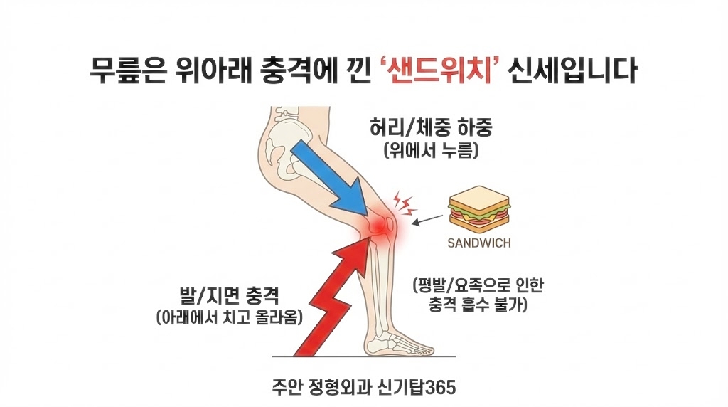 한쪽 무릎만 아픈 이유 무릎 충격