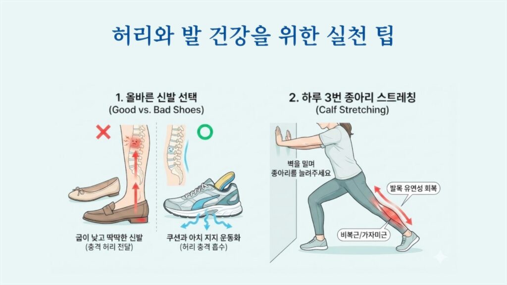 허리와 발 건강을 위한 실생활 팁