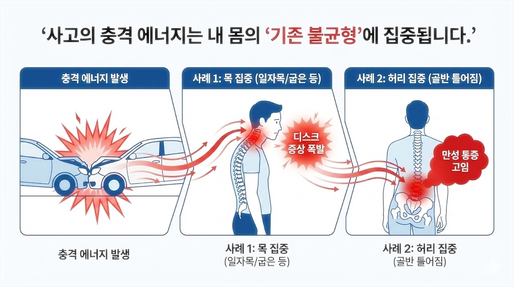 인천 교통사고 엑스레이 정상 통증 사고의 충격 불균형