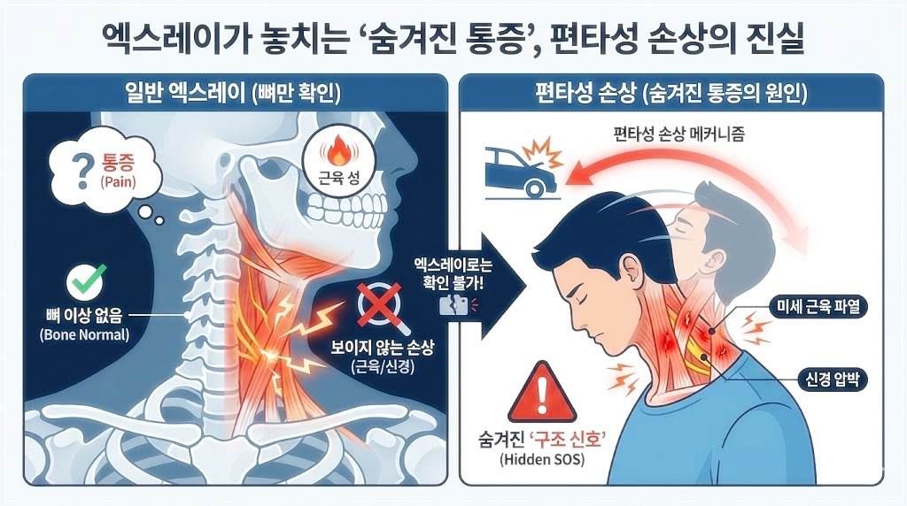 인천 교통사고 엑스레이 정상 통증 편타성 손상