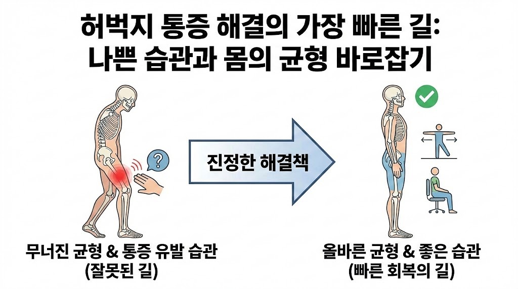 주안동 허벅지 통증 나쁜습관과 균형 바로잡기
