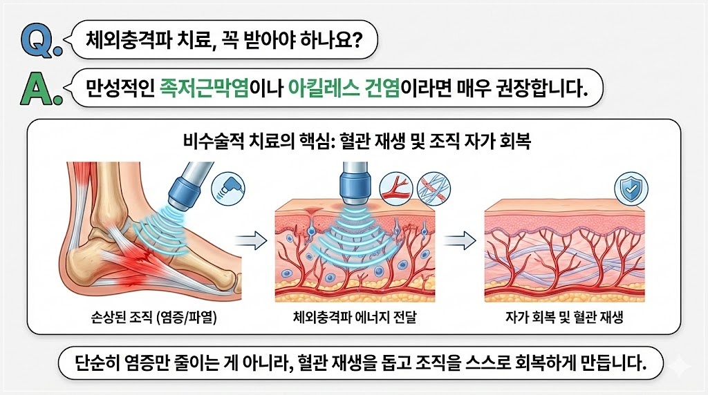 학익동 발바닥 통증 체외 충격파 치료
