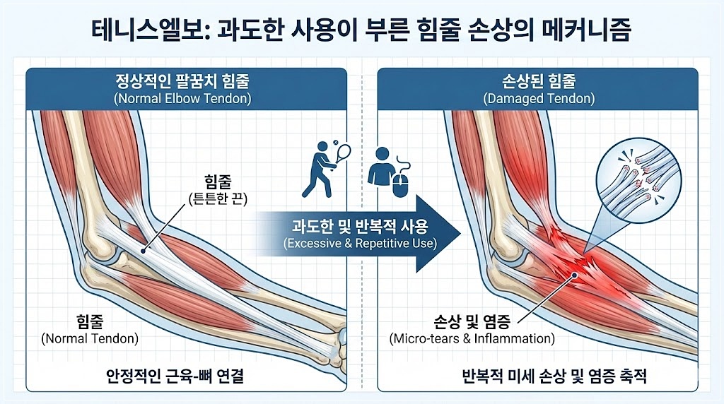 간석역 테니스엘보 과도한사용이 부른 힘줄 손상
