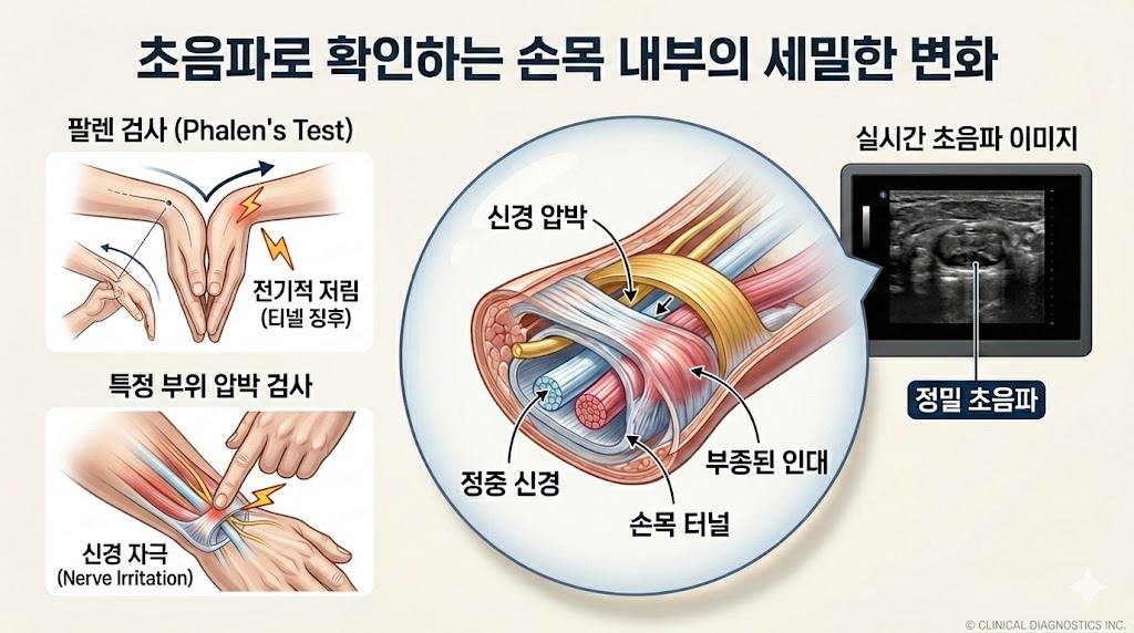 학익동 손목터널증후군 비수술 실시간 초음파 과정
